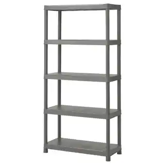 IKEA Runmarö estante, cinz esc interior/exterior, 90x40x182 cm promoção