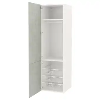IKEA Enhet combinação de arrumação, branco/efeito betão, 60x62x210 cm promoção