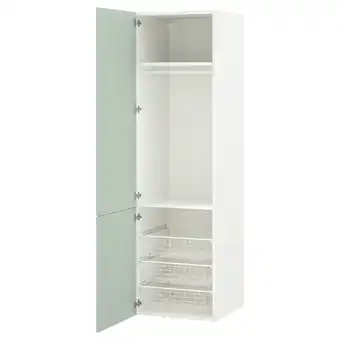 IKEA Enhet combinação de arrumação, branco/verde acinzentado pálido, 60x62x210 cm promoção