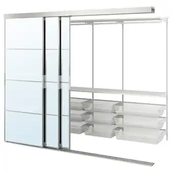 IKEA Skytta / boaxel closet c/portas deslizantes, alumínio/auli vidro espelhado, 251x115x205 cm promoção