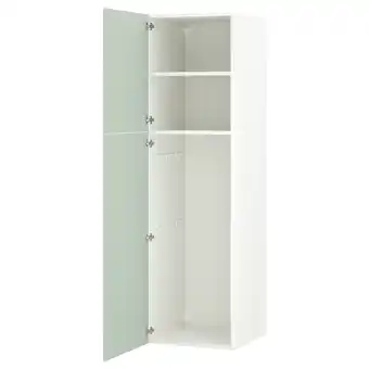 IKEA Enhet combinação de arrumação, branco/verde acinzentado pálido, 60x62x210 cm promoção