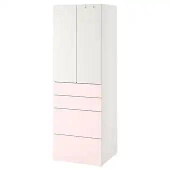 IKEA Småstad / platsa roupeiro, branco rosa claro/c/4 gavetas, 60x57x181 cm promoção