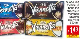 Gelado Olá Viennetta Baunilha Chocolate Morango Biscoito Caramelo 650ml