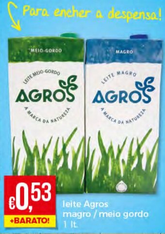 Leite Agros Magro/Meio Gordo 1lt