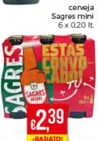 Bolama Cerveja Sagres Mini 6 x 0,20lt promoção