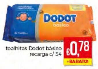 Bolama Toalhitas Dodot Básico Recarga c/54 promoção