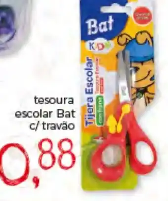 Tesoura Escolar Bat c/ Travão