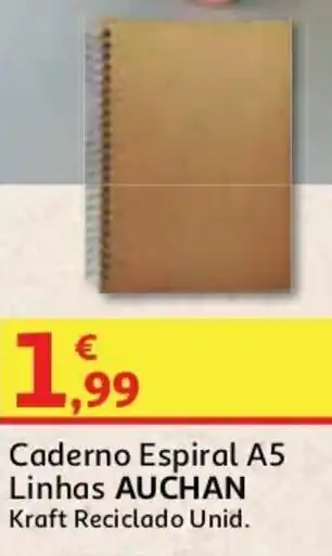 Caderno Espiral A5 Linhas Auchan