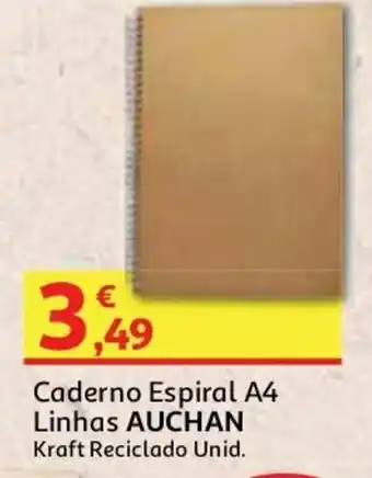 Caderno Espiral A4 Linhas Auchan