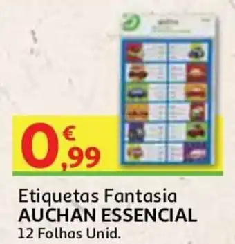 Auchan Etiquetas Fantasia Auchan Essencial 12 Folhas promoção