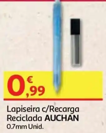 Lapiseira c/ Recarga Reciclada Auchan 0.7mm