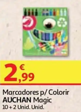 Marcadores p/ Colorir Auchan Magic 10+2 Unid