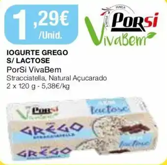 Intermarché Iogurte Grego S/ Lactose PirSi VivaBem 2 x 120g promoção