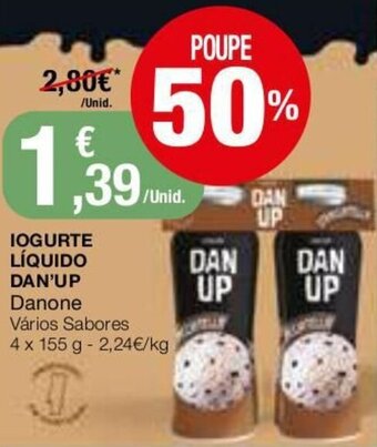 Iogurte Líquido Dan'Up Danone 4 x 155g