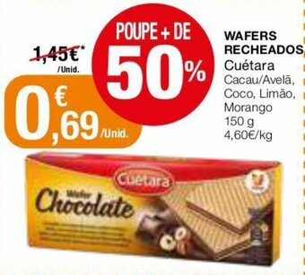 Intermarché Wafers Recheados Cuétara 150g promoção