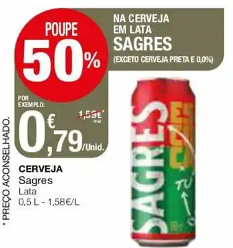 Intermarché Cerveja Sagres Lata 0,5L promoção