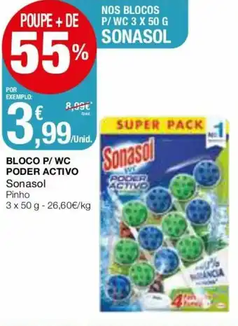 Intermarché Bloco P/ WC Poder Activo Sonasol 3 x 50g promoção