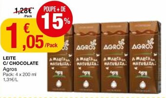 Intermarché Leite C/Chocolate Agros 4x200ml promoção