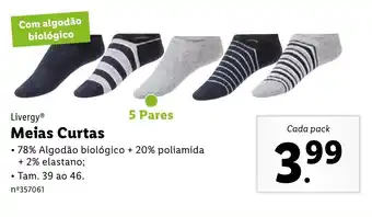 Lidl Meias Curtas 39 ao 46 promoção