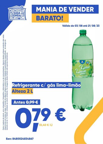 Refrigerante c/ gás lima-limão Alteza 2 L