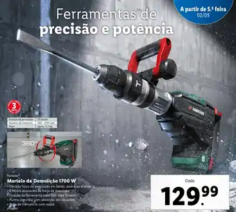 Lidl Parkside Martelo de Demolição 1700W promoção