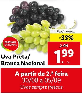 Lidl Uva Preta/ Branca Nacional promoção