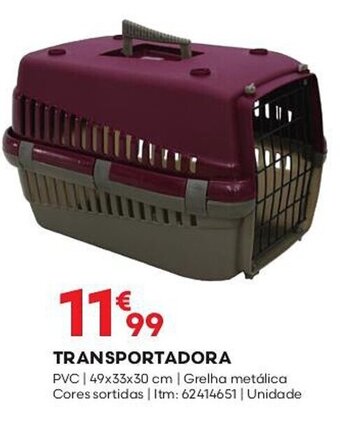 Bricomarché TRANSPORTADORA PVC | 49x33x30 cm | Grelha metálica Cores sortidas | Itm: 62414651 | Unidade promoção