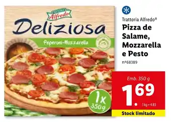 Trattoria Alfredo Pizza de Salame, Mozzarella e Pesto 350g