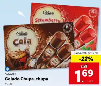 Gelatelli Gelado Chupa-chupa 6 x 110ml