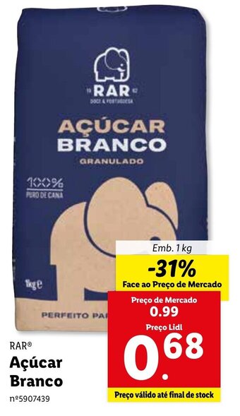 Lidl Rar Açúcar Branco 1kg promoção