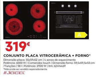 Bricomarché CONJUNTO PLACA VITROCERÂMICA + FORNO* promoção