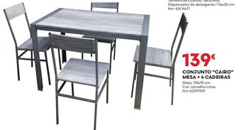 Bricomarché CONJUNTO "CAIRO" MESA + 4 CADEIRAS promoção