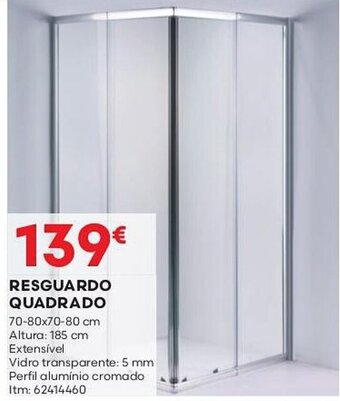 Bricomarché RESGUARDO QUADRADO 70-80x70-80 cm Altura: 185 cm Extensível promoção