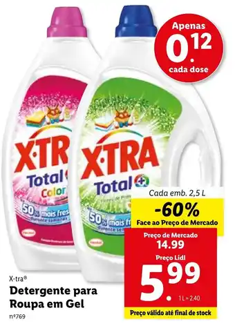 Lidl X-tra Detergente para Roupa em Gel 2,5L promoção