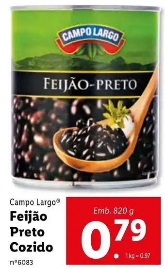 Campo Largo Feijão Preto Cozido 820g