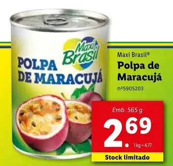 Lidl Maxi Brasil Polpa de Maracujá 565g promoção