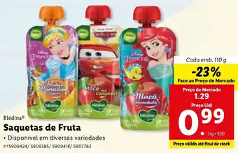 Lidl Blédina Saquetas de Fruta 110g promoção