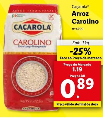 Lidl Caçarola Arroz Carolino 1kg promoção
