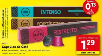 Lidl Cápsulas de Café Kaffa 10 Cápsulas promoção