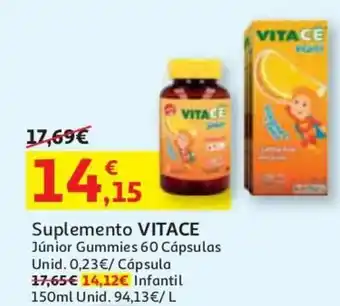Auchan Suplimento Vitace Júnior Gummies 60 Cápsulas promoção