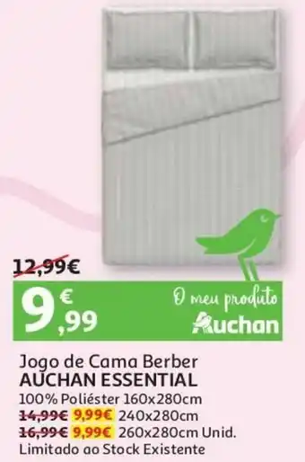 Auchan Jogo de Cama Beber Auchan Essential 160 x 280cm promoção
