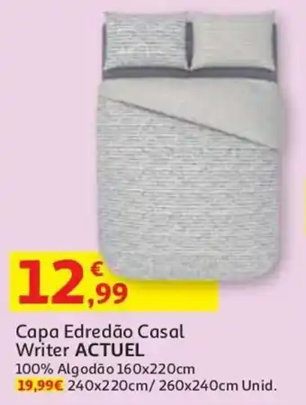 Auchan Capa Edredão Casal Writer Actuel 160x220cm promoção