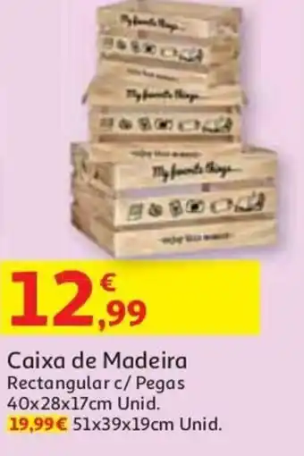 Auchan Caixa de Madeira 40x28x17cm promoção