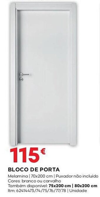Bricomarché BLOCO DE PORTA promoção