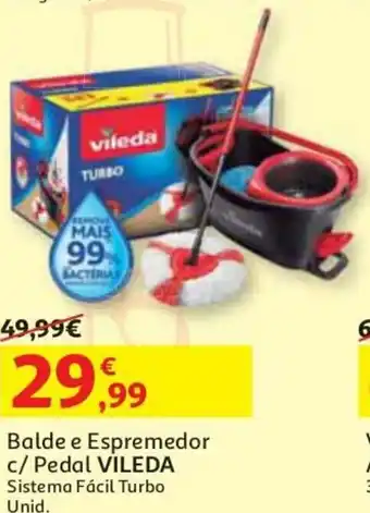 Auchan Balde e Espremedor c/Pedal Vileda promoção