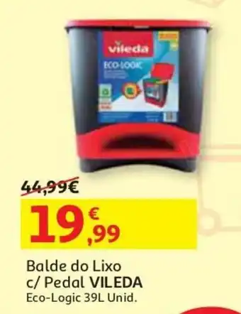 Auchan Balde do Lixo c/ Pedal Vileda 39L promoção