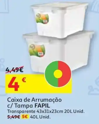Auchan Caixa de Arrumação c/Tampa Fapil 20L promoção