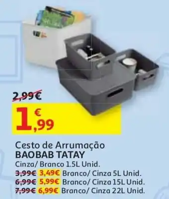 Auchan Cesto de Arrumação Baobab Tatay 1.5L promoção