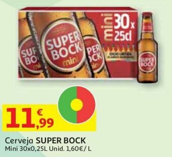 Auchan Cerveja Super Bock Mini 30x0,25L promoção
