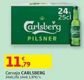 Auchan Cerveja Carlsberg 24x0,25L promoção